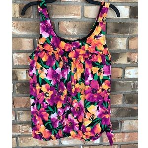 Swim 365 Multicolored Floral Blouson Tankini Top